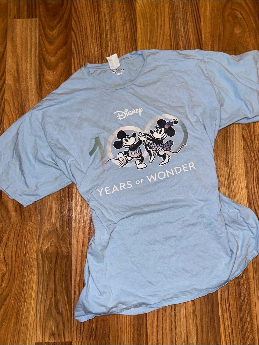 Disney Light Blue '100 Years of Wonder' Short Sleeve T‑Shirt 🩵
